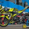 Decal stiker GSX-R150 BLACK SHARK YELLOWLIME